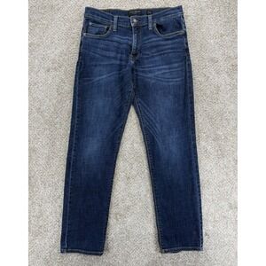 LUCKY BRAND 221 Straight Jeans Mens 32x32 Blue Whiskered Stretch (Fits 32x31)